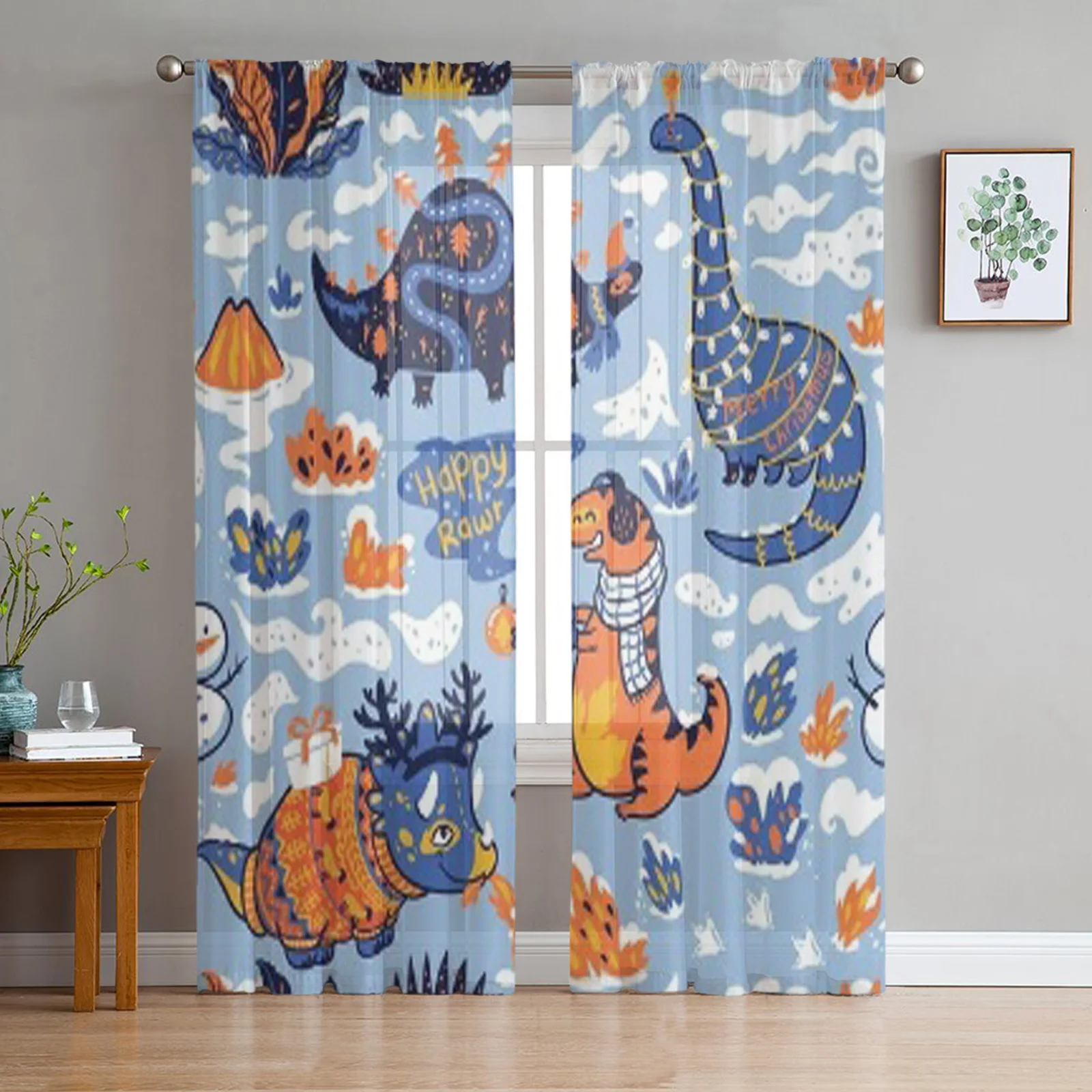 Тюлевые занавески с мультипликационным динозавром для гостиной, прозрачные Занавески Из Органзы для спальни, декоративные занавески для о... 
Тюлевые занавески с мультипликационным динозавром для гостиной, прозрачные Занавески Из Органзы для спальни, декоративные занавески для о...