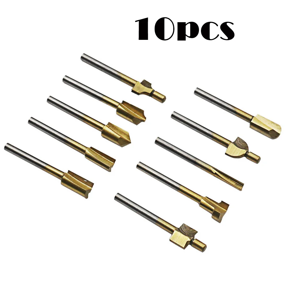 10PCS Rotary Milling Cutter 3mm Shank Rotary File Cutter HSS Titanium Coated Router Bit Woodworking Trimming Carving Tools
10PCS Rotary Milling Cutter 3mm Shank Rotary File Cutter HSS Titanium Coated Router Bit Woodworking Trimming Carving Tools