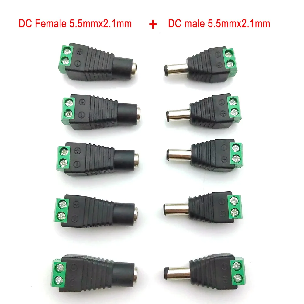 5Set Cameras 2.1mm x 5.5mm Female Male DC Power Plug Adapter Female Plug Jack Adapter Connector Male Plug Socket green
5Set Cameras 2.1mm x 5.5mm Female Male DC Power Plug Adapter Female Plug Jack Adapter Connector Male Plug Socket green