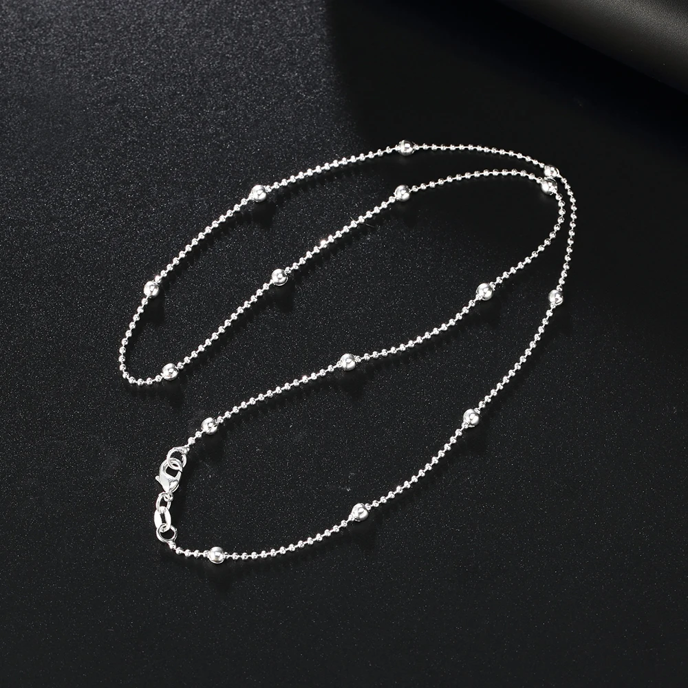 925 Sterling Silver charms Round beads chain Necklace For Women 16-24 inch Fashion party wedding noble Jewelry Holiday gifts
925 Sterling Silver charms Round beads chain Necklace For Women 16-24 inch Fashion party wedding noble Jewelry Holiday gifts