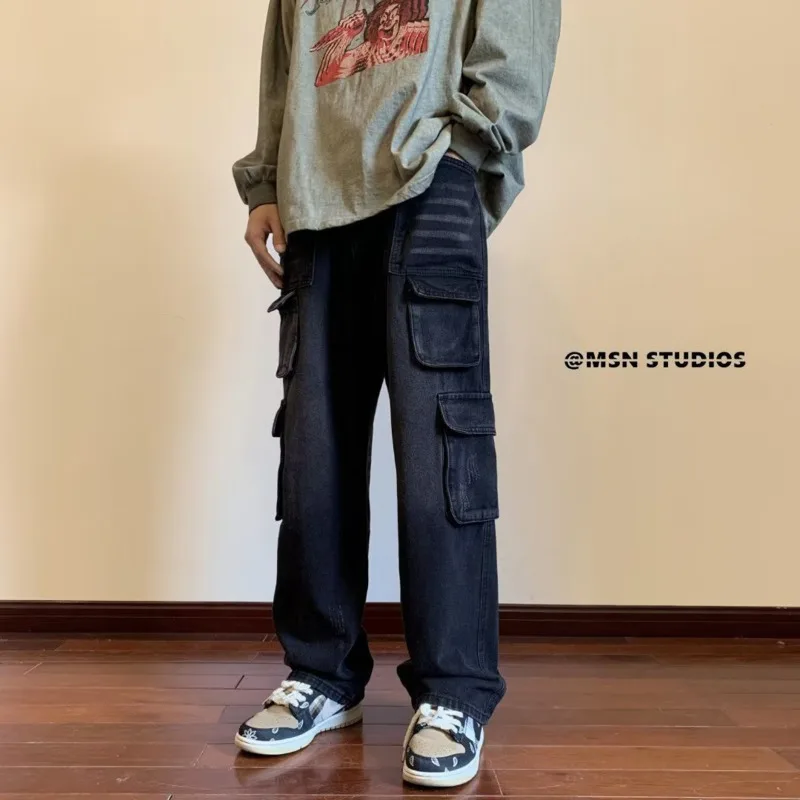 Blue Black Baggy Jeans Men Fashion Casual Pocket Cargo Jeans Men Streetwear Hip Hop Loose Straight Denim Pants Mens Trousers
Blue Black Baggy Jeans Men Fashion Casual Pocket Cargo Jeans Men Streetwear Hip Hop Loose Straight Denim Pants Mens Trousers
