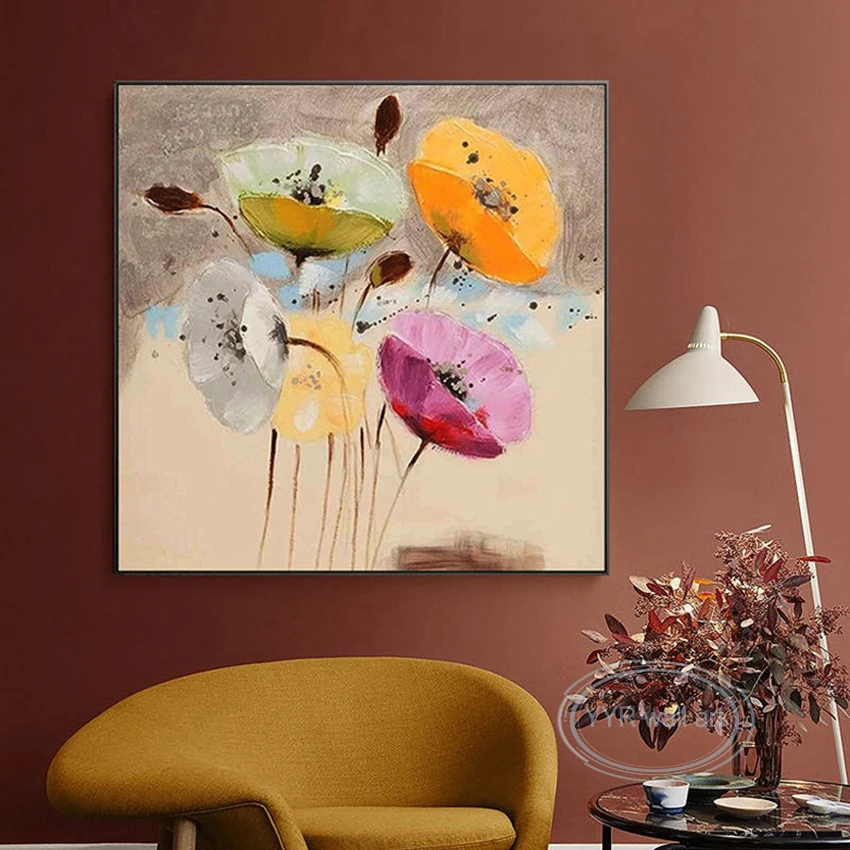 Dining Room Decoration Hanging Poster Handmade Oil Painting on Canvas Abstract Flowers Wall Art Custom Picture Modern Home Mural
Dining Room Decoration Hanging Poster Handmade Oil Painting on Canvas Abstract Flowers Wall Art Custom Picture Modern Home Mural