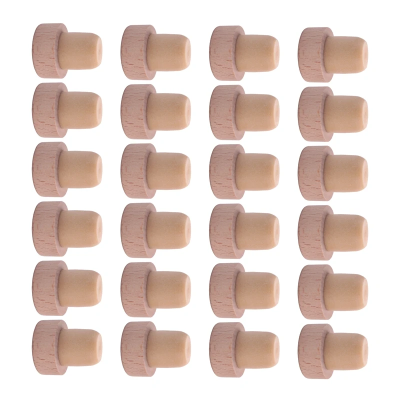

24Pc Wine Bottle Corks T Shaped Cork Plugs For Wine Cork Wine Stopper Reusable Wine Corks Wooden And Rubber Wine Stopper