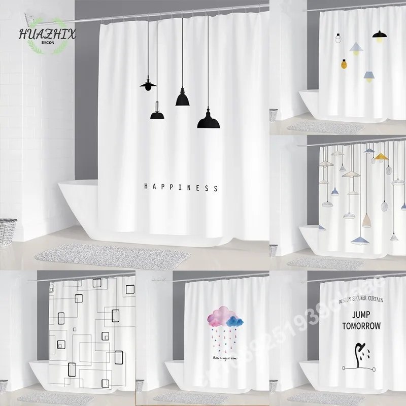 Simple Geometric Shower Curtain Nordic Chandelier Printing Bathroom Polyester Waterproof Home Decoration Curtains with 12 Hooks
Simple Geometric Shower Curtain Nordic Chandelier Printing Bathroom Polyester Waterproof Home Decoration Curtains with 12 Hooks