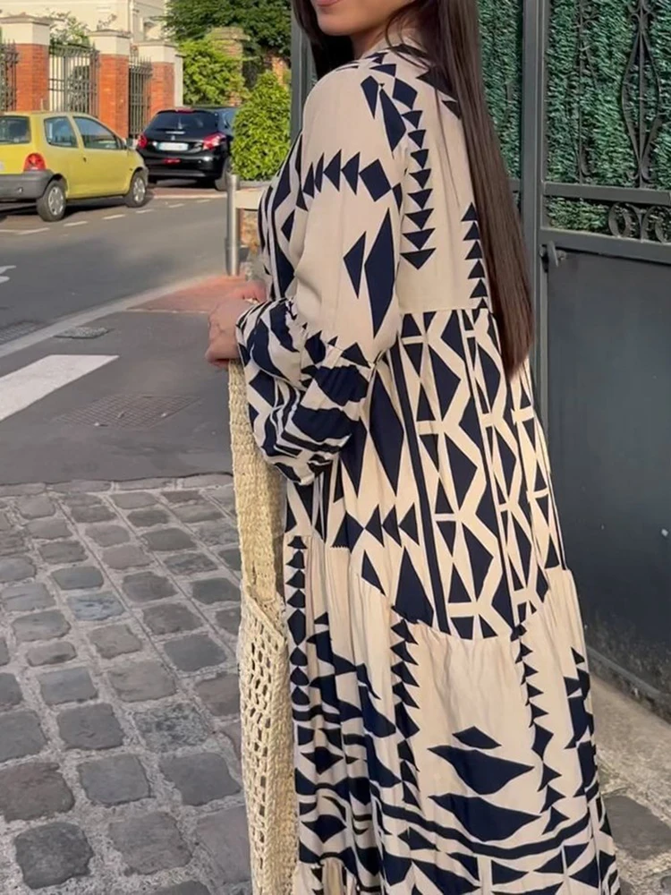 2023 Summer V-Neck Long Sleeve Pleated Long Dresses Female Boho Beach Shirt Dress Casual Robe Women Vintage Print Dresses
2023 Summer V-Neck Long Sleeve Pleated Long Dresses Female Boho Beach Shirt Dress Casual Robe Women Vintage Print Dresses
