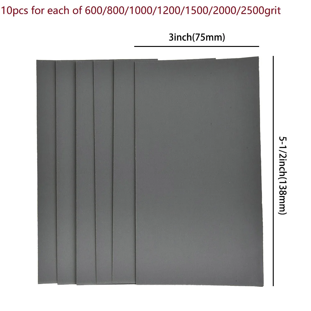 70Pcs Sandpaper Wet/Dry Sanding Paper COMBO 600/800/1000/1200/1500/2000/2500 Grit Sand Pad Wood Metal Abrasive Tools
70Pcs Sandpaper Wet/Dry Sanding Paper COMBO 600/800/1000/1200/1500/2000/2500 Grit Sand Pad Wood Metal Abrasive Tools