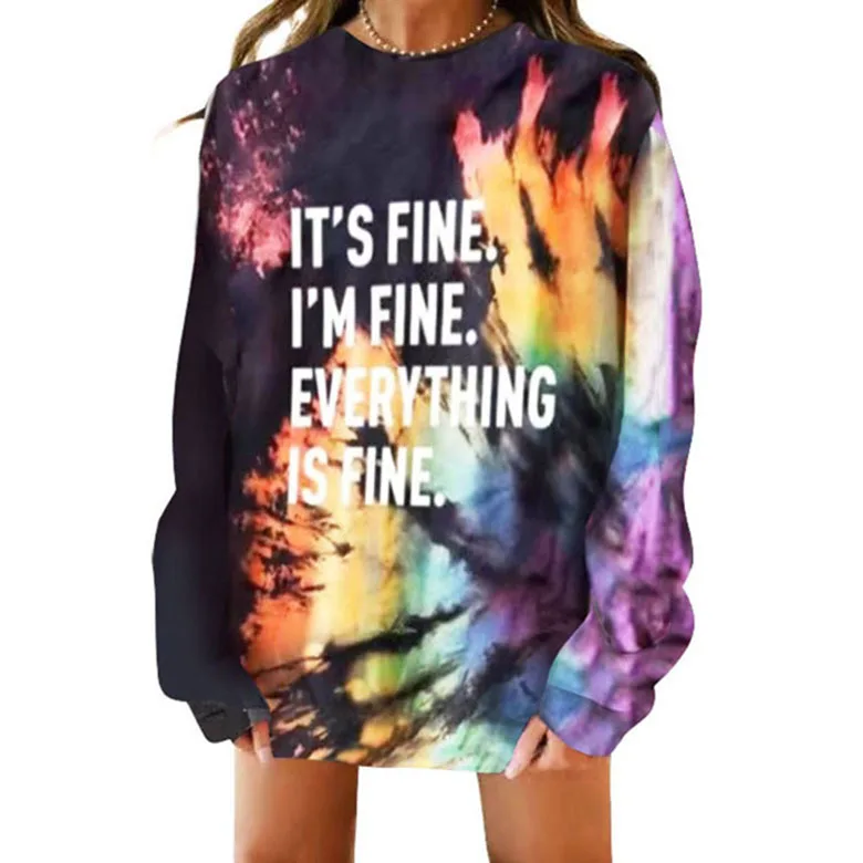 Tie Dye Letter Print Oversized Sweatshirt Women Vintage Harajuku Hoodie Loose Pullover O Neck Long Sleeve Fashion Tops 2022
Tie Dye Letter Print Oversized Sweatshirt Women Vintage Harajuku Hoodie Loose Pullover O Neck Long Sleeve Fashion Tops 2022