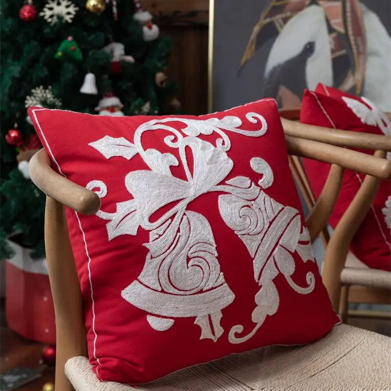

Рождественская декоративная подушка для бросания, счастливый набор скатертей, бросающая подушка, узор в виде снежинки, домашний диван, деко...