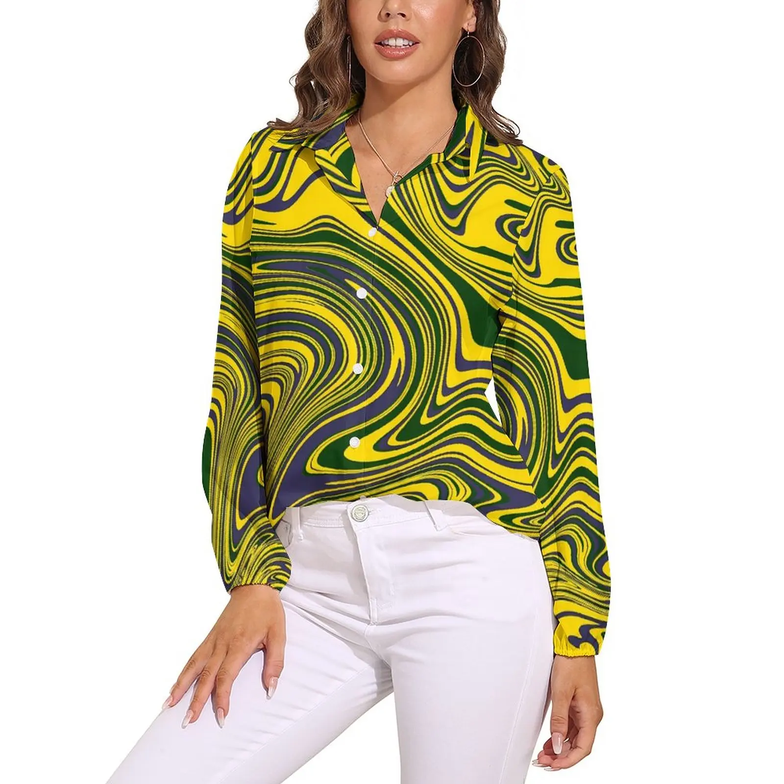 Swirls Print Blouse Yellow Green Purple Kawaii Graphic Blouses Womens Long Sleeve Streetwear Shirt Spring Oversized Top
Swirls Print Blouse Yellow Green Purple Kawaii Graphic Blouses Womens Long Sleeve Streetwear Shirt Spring Oversized Top
