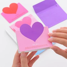 50 pcs/lot Creative mini love small envelope birthday wedding celebration Heart greeting cards letter message blank Inner Pages