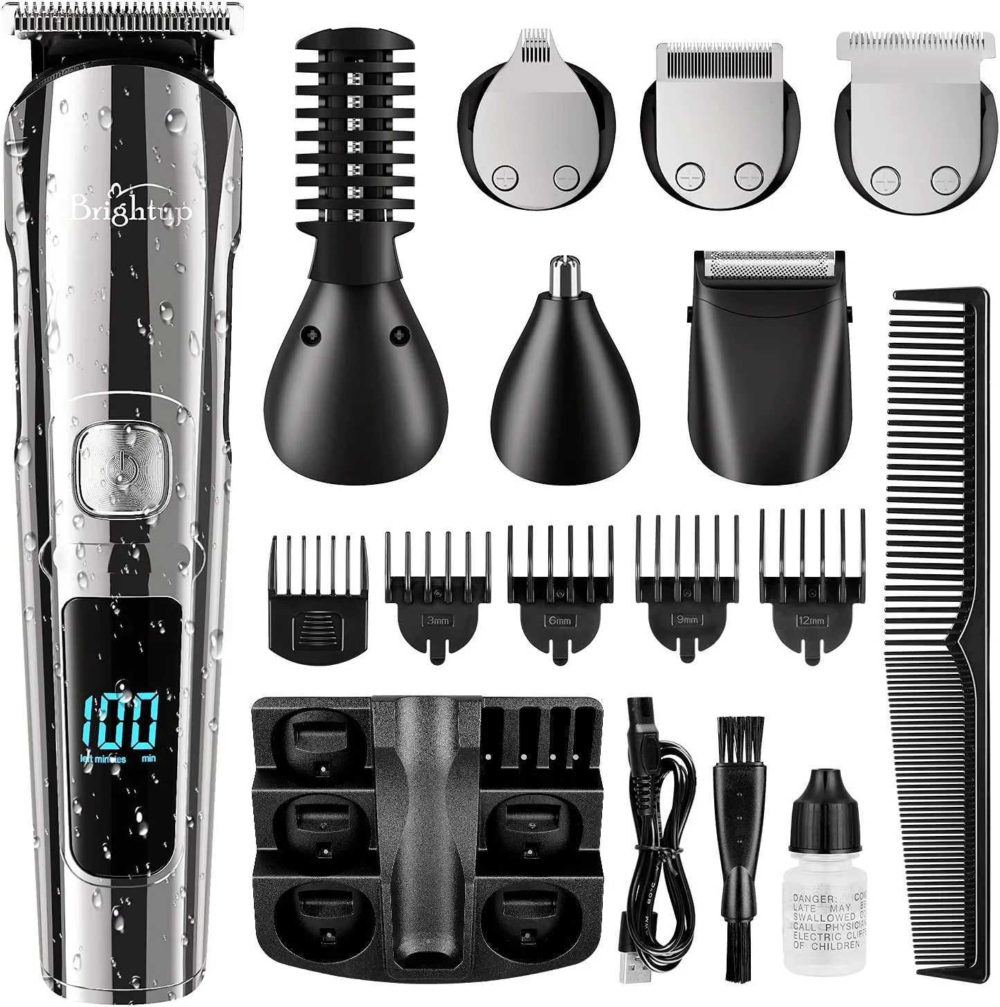Hair Clipper for Men, 16 in 1 Hair Grooming Kit, Electric Beard Trimmer, Face Nose Ear Groomer IPX7 Waterproof USB Rechargeable
Hair Clipper for Men, 16 in 1 Hair Grooming Kit, Electric Beard Trimmer, Face Nose Ear Groomer IPX7 Waterproof USB Rechargeable