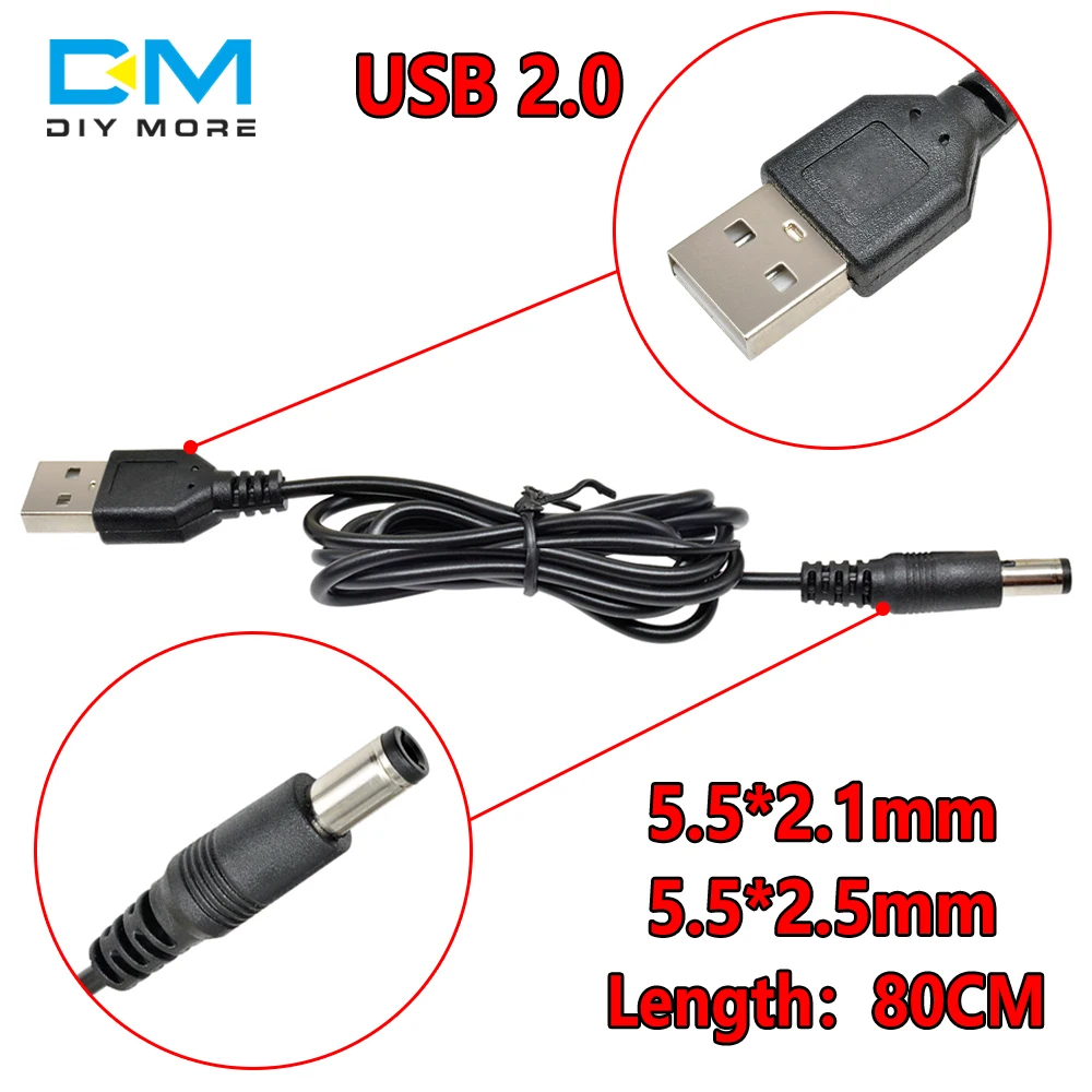 Кабель питания diymore с разъемом USB 2,0 A «папа» на постоянный ток, Штекер 5,5 мм x 2,5 мм, кабель-переходник 80 см с преобразователем постоянного тока ...
Кабель питания diymore с разъемом USB 2,0 A «папа» на постоянный ток, Штекер 5,5 мм x 2,5 мм, кабель-переходник 80 см с преобразователем постоянного тока ...