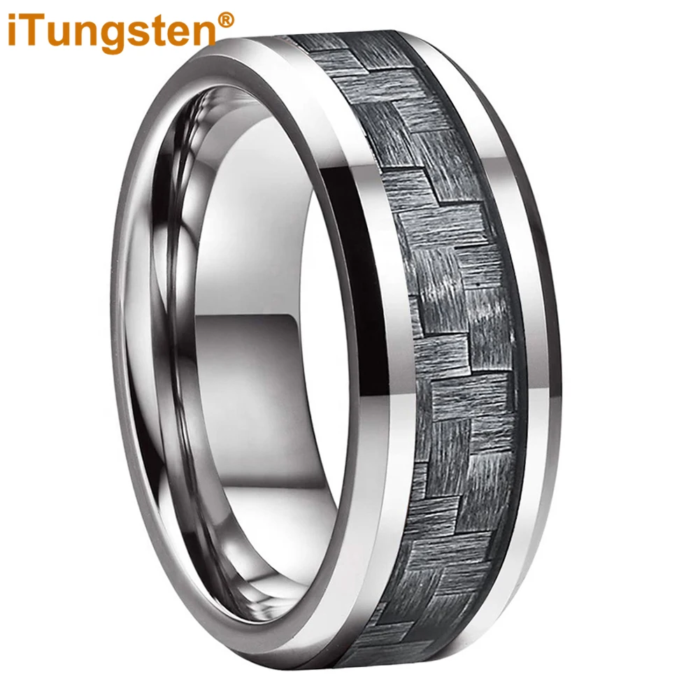 iTungsten 8mm Grey Carbon Fiber Ring Mens Women Tungsten Wedding Band Fashion Jewelry Beveled Polished Comfort Fit
iTungsten 8mm Grey Carbon Fiber Ring Mens Women Tungsten Wedding Band Fashion Jewelry Beveled Polished Comfort Fit