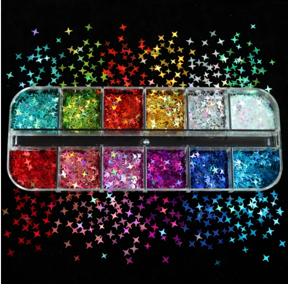 12 box laser quadrangular star Sequin size mixed nail accessories Nail Art Decoration
12 box laser quadrangular star Sequin size mixed nail accessories Nail Art Decoration