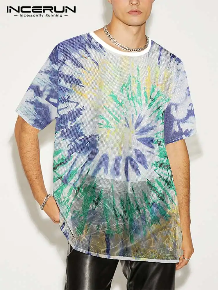 INCERUN Tops 2022 American Style New Men Tie-dye See-through Mesh Camiseta Stylish Male See-through Short-sleeved T-shirts S-5XL
INCERUN Tops 2022 American Style New Men Tie-dye See-through Mesh Camiseta Stylish Male See-through Short-sleeved T-shirts S-5XL