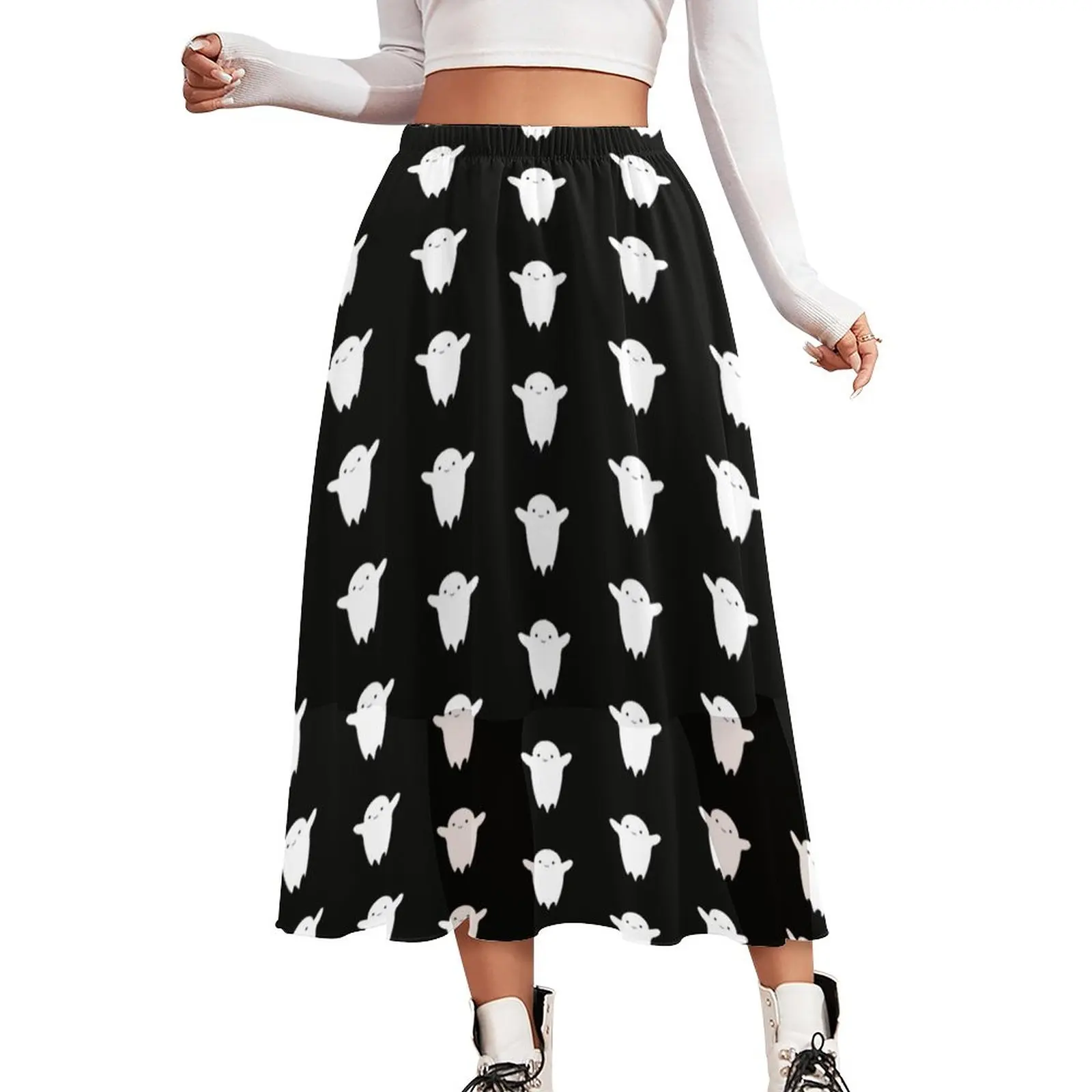Chibi Ghost Skirt Cute Halloween Print Beach Boho Skirts Spring Street Style High Waist Chiffon Pattern Oversize A-line Skirt
Chibi Ghost Skirt Cute Halloween Print Beach Boho Skirts Spring Street Style High Waist Chiffon Pattern Oversize A-line Skirt