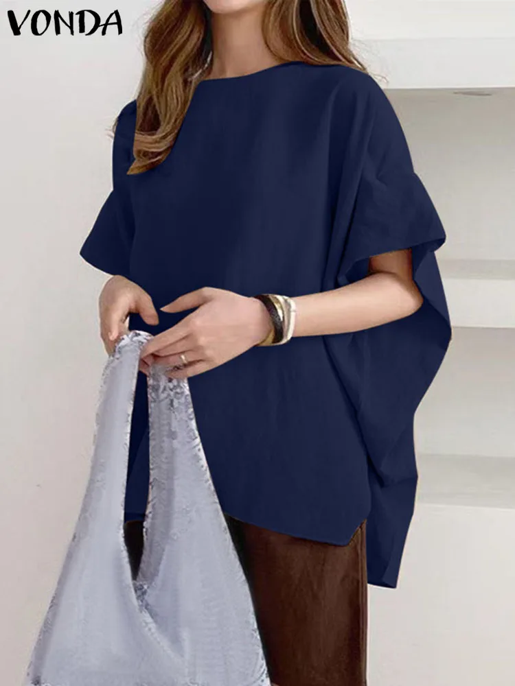 VONDA Summer Blouses Women Fashion Elegant Short Sleeve Shirts 2023 Round Neck Solid Color Vintage Tunic Tops Blusas Femininas
VONDA Summer Blouses Women Fashion Elegant Short Sleeve Shirts 2023 Round Neck Solid Color Vintage Tunic Tops Blusas Femininas