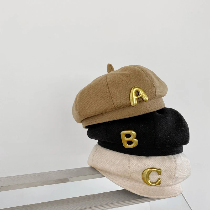 HAYANA New Autumn Children's Beret Simple Alphabet Solid Color Painter Hat Girls Dome Casual Hat
HAYANA New Autumn Children's Beret Simple Alphabet Solid Color Painter Hat Girls Dome Casual Hat