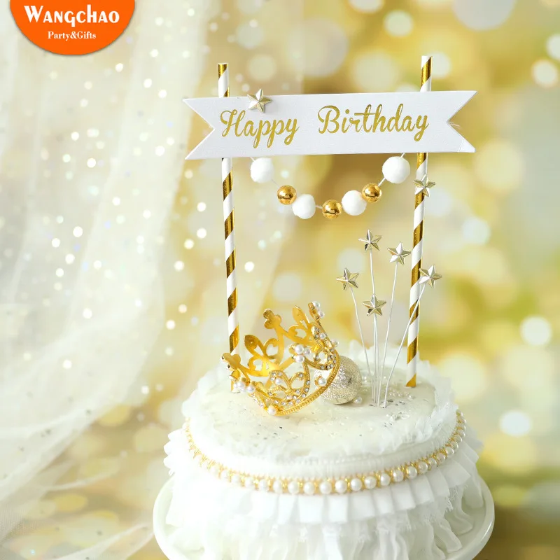 Royal Style Platinum Banner Flag Gold Ball Star Happy Birthday Cake Topper Love Crown Decorations Party Supplies Kids Favors
Royal Style Platinum Banner Flag Gold Ball Star Happy Birthday Cake Topper Love Crown Decorations Party Supplies Kids Favors