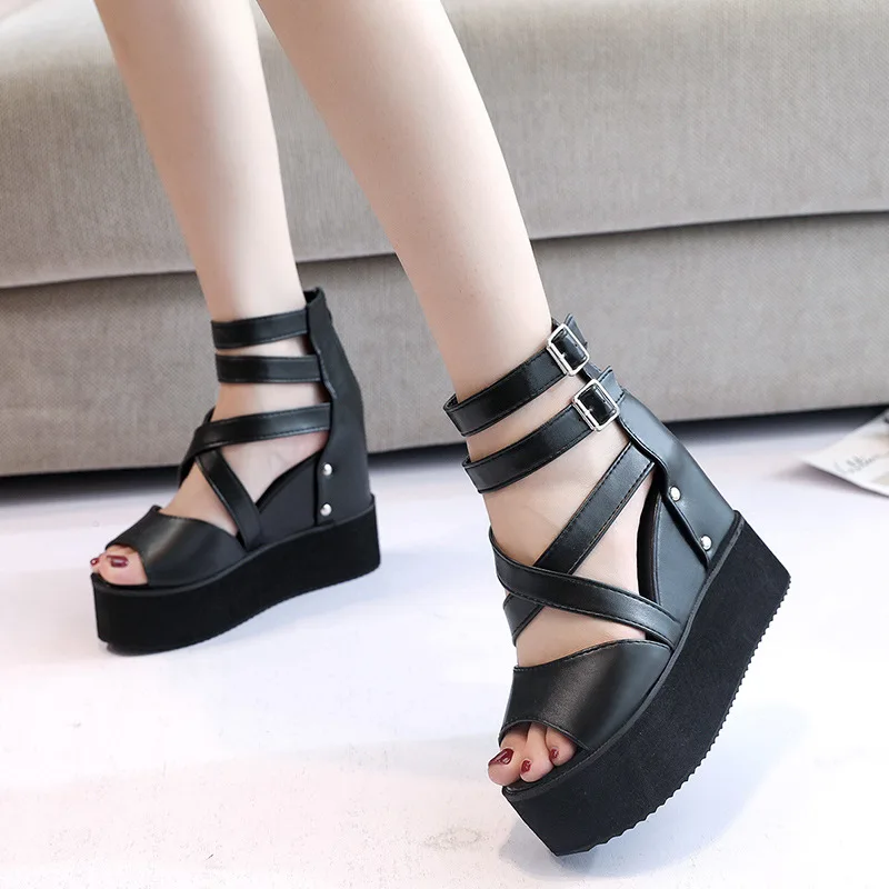 New Women Casual Sandals Internal Increase Back Zipper Hollow Flat Shoes Fish Mouth Platform Wedge Open Toe Sandals Zapatos Nina
New Women Casual Sandals Internal Increase Back Zipper Hollow Flat Shoes Fish Mouth Platform Wedge Open Toe Sandals Zapatos Nina