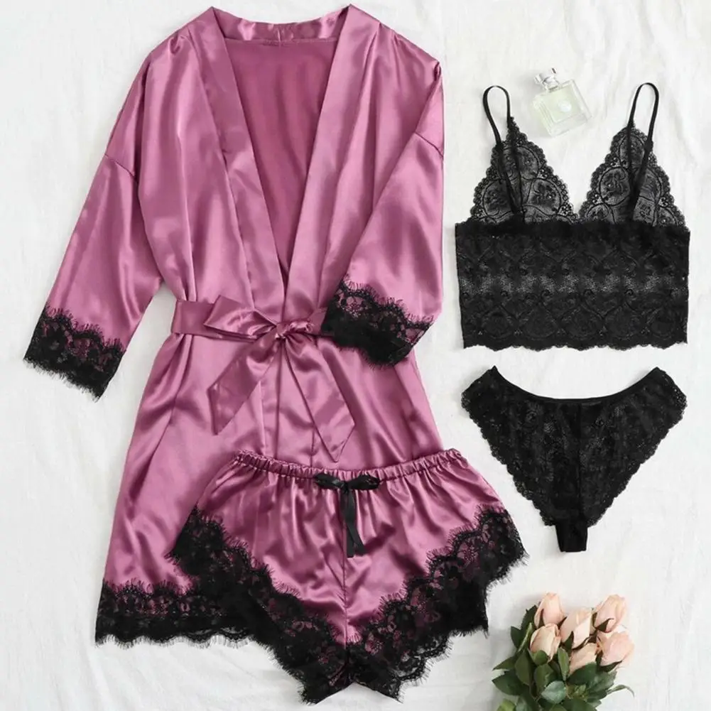 Simple Underwear Nightwear Set Elastic Waist Above Knee Pajamas Set Smooth Satin Nightgown Shorts Underwear Panties Set
Simple Underwear Nightwear Set Elastic Waist Above Knee Pajamas Set Smooth Satin Nightgown Shorts Underwear Panties Set