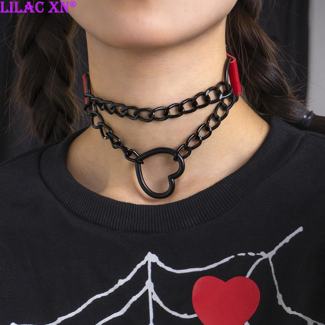 Y2K Goth PU Leather Belt Choker Necklace for Women Harajuku Heart Pendant Link Chain Necklace Grunge Streetwear Party Necklace
Y2K Goth PU Leather Belt Choker Necklace for Women Harajuku Heart Pendant Link Chain Necklace Grunge Streetwear Party Necklace