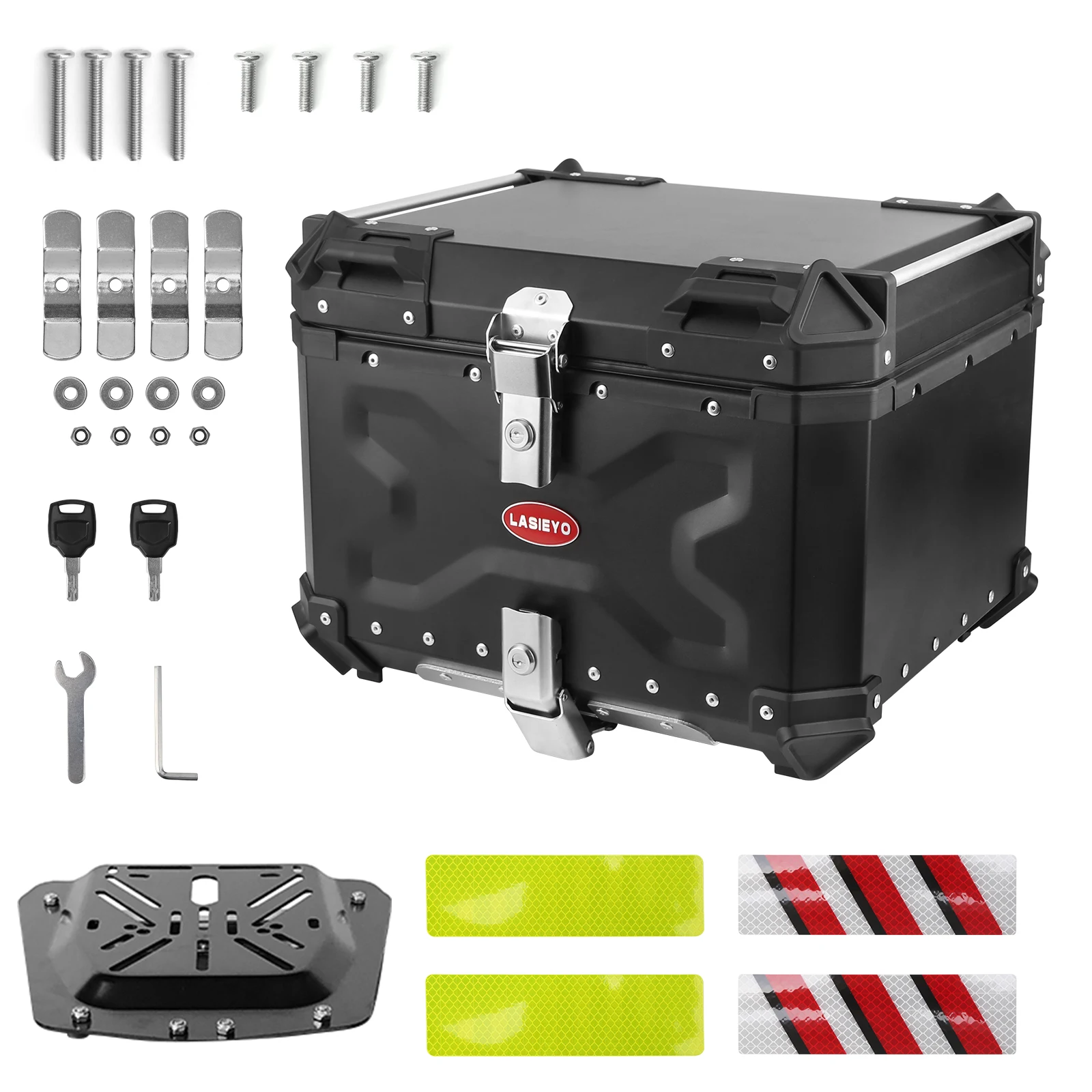 55L Aluminum Alloy Motorcycles Trunk Quality Large Capacity Tail Storage Box Universal Motor Accessories Black/Silver
55L Aluminum Alloy Motorcycles Trunk Quality Large Capacity Tail Storage Box Universal Motor Accessories Black/Silver