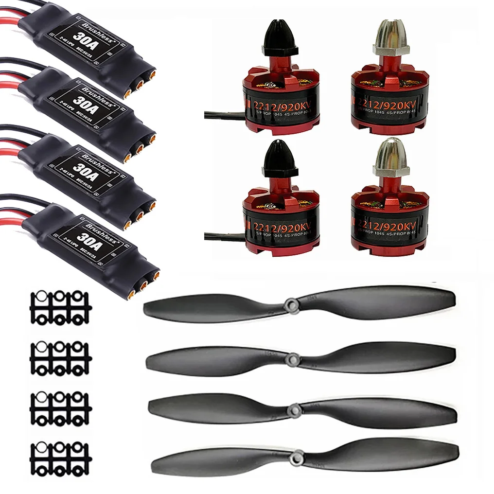NEW 30A Brushless ESC with 3.5mm Connector & 2212 920KV CW CCW Brushless Motor 1045 Propeller for F450 F550 F550 Multicopter
NEW 30A Brushless ESC with 3.5mm Connector & 2212 920KV CW CCW Brushless Motor 1045 Propeller for F450 F550 F550 Multicopter
