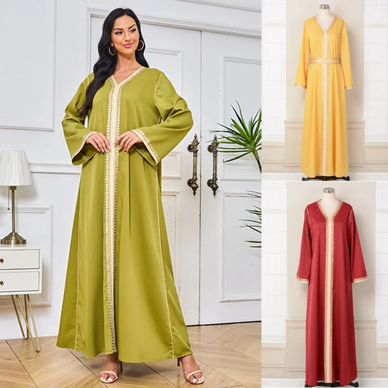 Eid Muslim Gulf Jalabiya Dress for Women Morocco Evening Party Dresses Abaya Ramadan Dubai Kaftan Robe Longue Vestidos Largos
Eid Muslim Gulf Jalabiya Dress for Women Morocco Evening Party Dresses Abaya Ramadan Dubai Kaftan Robe Longue Vestidos Largos