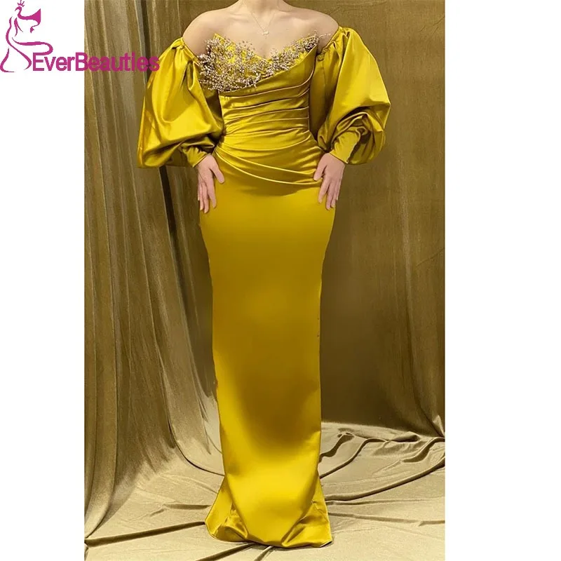 Mermaid Satin Beaded Prom Dress Long Dubai Arabia Half Sleeves Evening Dresses for Women Vestidos De Fiesta Elegantes Para Mujer
Mermaid Satin Beaded Prom Dress Long Dubai Arabia Half Sleeves Evening Dresses for Women Vestidos De Fiesta Elegantes Para Mujer