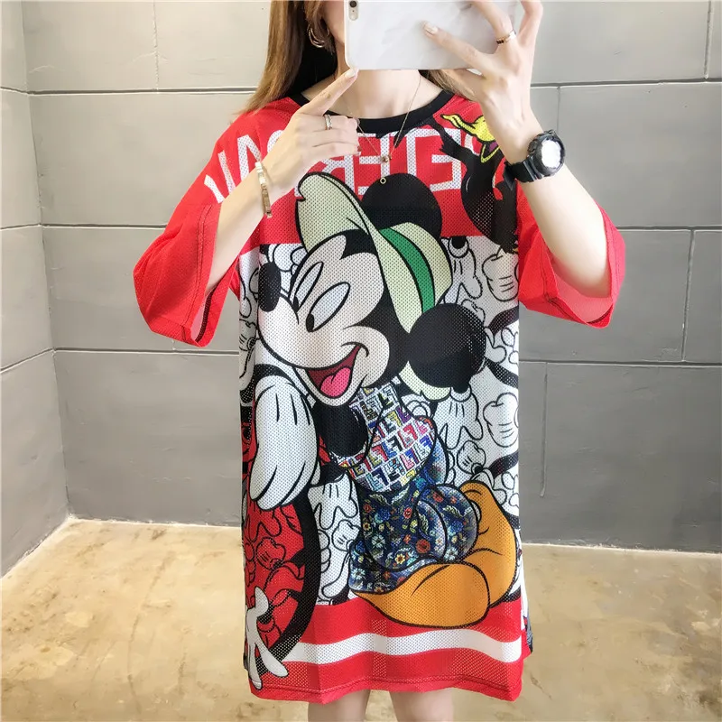 Disney M-2XL Oversized Mesh Mickey Mouse T-shirt for Ladies Summer Midi Casual T Shirt Women Quick Dry Transparent Loose Top Y2K
Disney M-2XL Oversized Mesh Mickey Mouse T-shirt for Ladies Summer Midi Casual T Shirt Women Quick Dry Transparent Loose Top Y2K