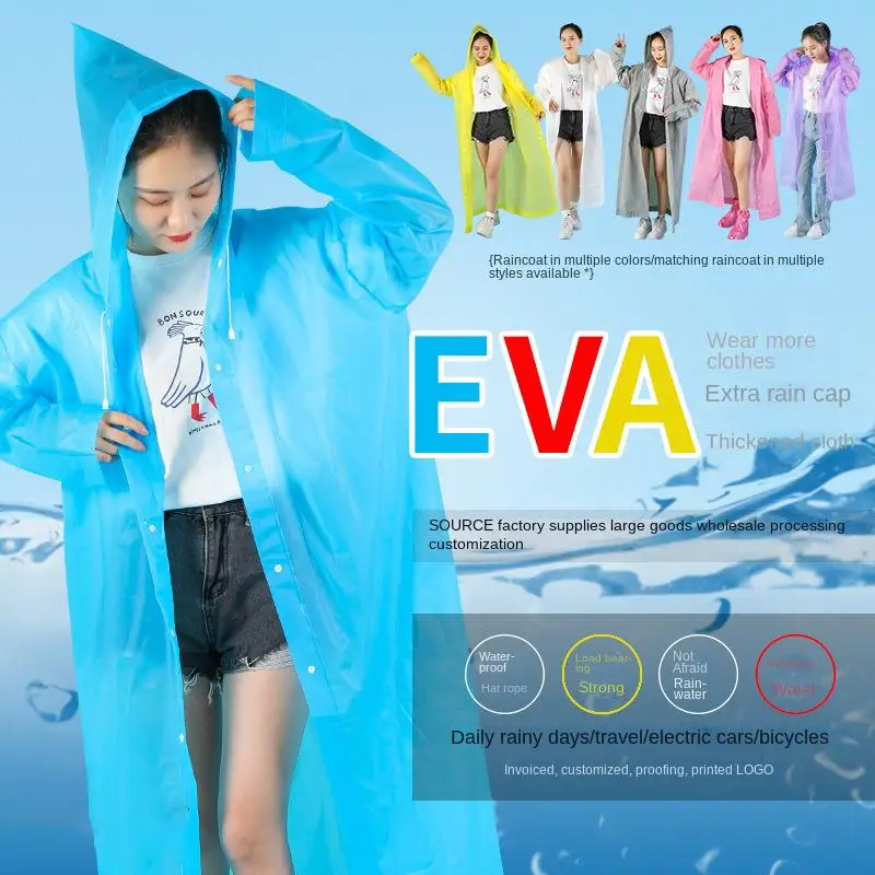 

Ultimate Travel Companion: Fashionable Thickened EVA Outdoor Raincoat