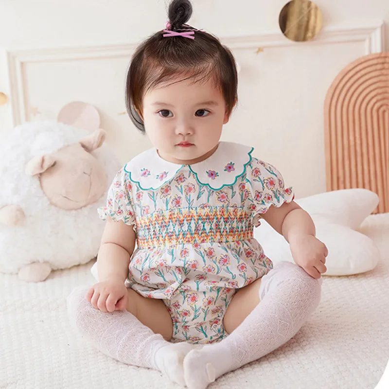 Summer Baby Clothes Floral Print Peter Pan Collar Princess Party Baby Clothing Newborn Bodysuits 0-2Y
Summer Baby Clothes Floral Print Peter Pan Collar Princess Party Baby Clothing Newborn Bodysuits 0-2Y