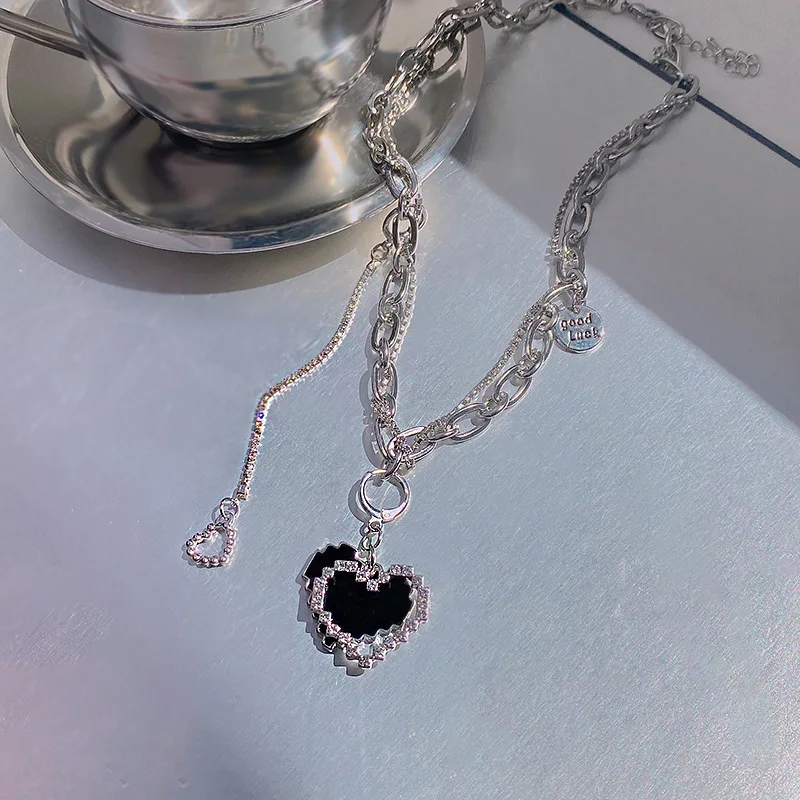 LATS 2022 Removable Titanium Steel Senior Fashion Women Pendant Necklaces Fine Double Chain Heart Party Zircon Necklace Jewelry
LATS 2022 Removable Titanium Steel Senior Fashion Women Pendant Necklaces Fine Double Chain Heart Party Zircon Necklace Jewelry