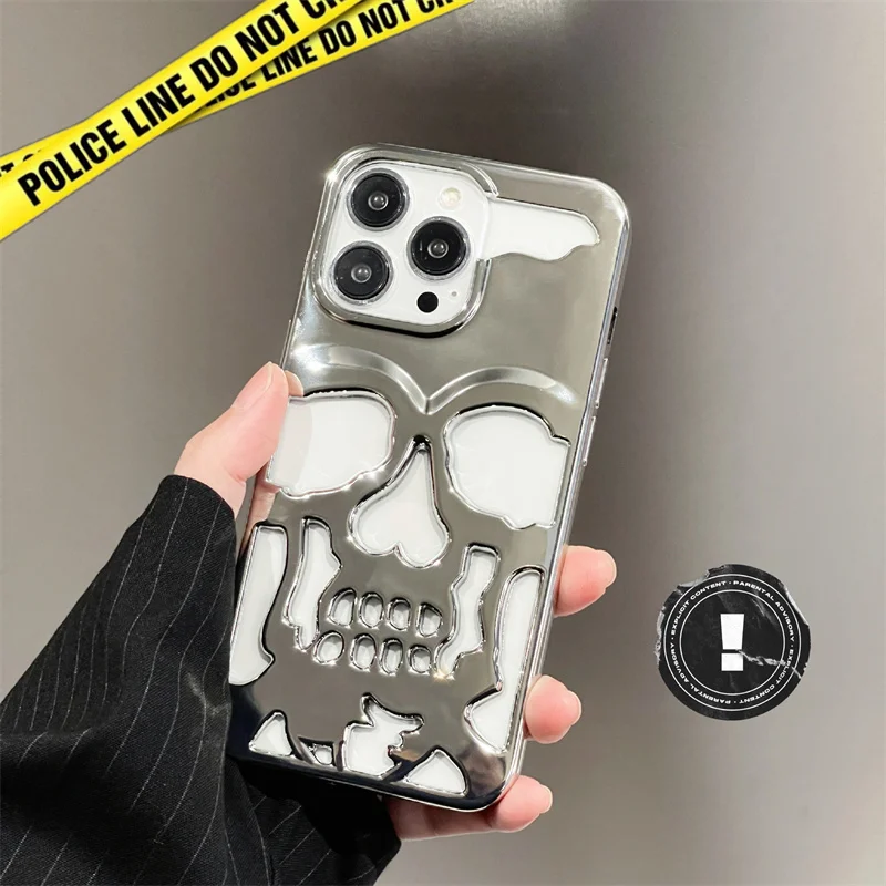 Luxury Plating 3D Skeleton Skull Hole Phone Case For iPhone 11 12 13 14 Pro Max Plus Shockproof Silicone Hollow Soft Cover Capa
Luxury Plating 3D Skeleton Skull Hole Phone Case For iPhone 11 12 13 14 Pro Max Plus Shockproof Silicone Hollow Soft Cover Capa