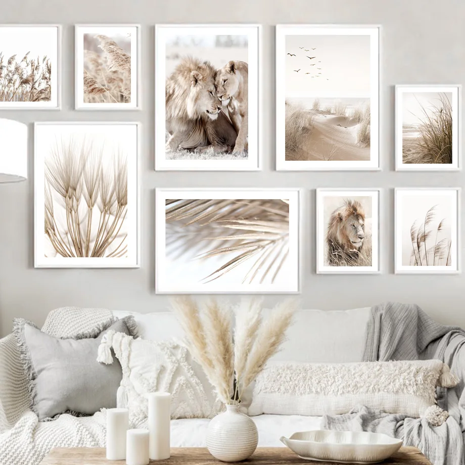 

Dandelion Reed Beach Birds Grass Palm Nordic Poster Lion Wall Art Print Canvas Painting Decoration Pictures For Mate Living Room