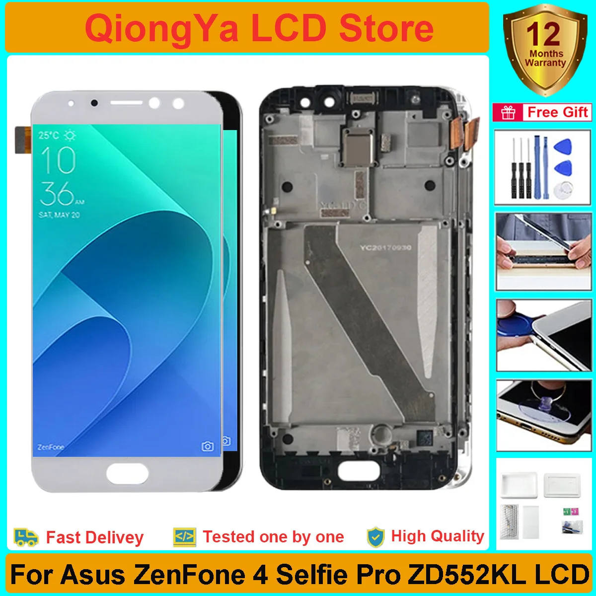 5.5" Tested New Original Display For Asus Zenfone 4 Selfie Pro ZD552KL Z01MD With Frame LCD and Touch Screen Digitizer Assembly
5.5" Tested New Original Display For Asus Zenfone 4 Selfie Pro ZD552KL Z01MD With Frame LCD and Touch Screen Digitizer Assembly