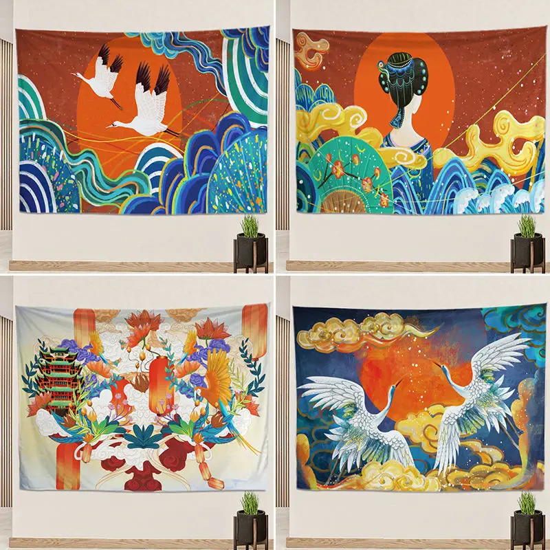 Гобелен Китайский античный подвесной тканевый Национальный прием необычный фон на заказ большого размера украшение для выставки бара Деко... 
Гобелен Китайский античный подвесной тканевый Национальный прием необычный фон на заказ большого размера украшение для выставки бара Деко...