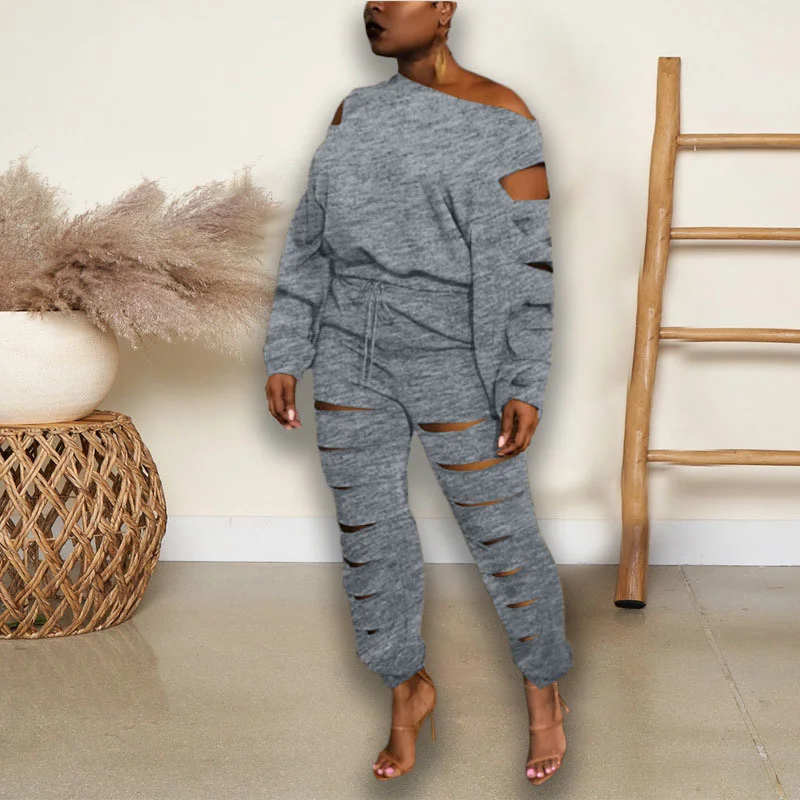 WUHE Cut Out Holed Women's Set Long Sleeve T-shirt and Jogger Pants Active Fashion Tracksuit Two Piece Set Elegant Outfits
WUHE Cut Out Holed Women's Set Long Sleeve T-shirt and Jogger Pants Active Fashion Tracksuit Two Piece Set Elegant Outfits