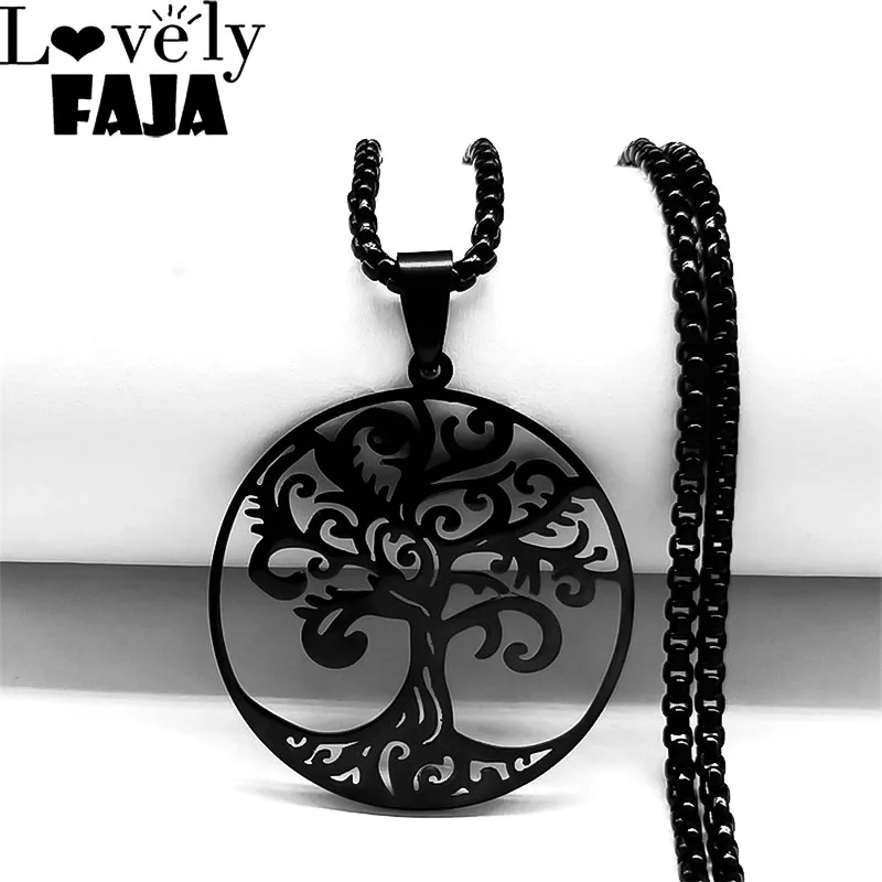 2022 Gothic Stainless Steel Tree of Life Charm Necklace Women/Men Black Color Round Statement Necklaces Jewelry collares N36S03
2022 Gothic Stainless Steel Tree of Life Charm Necklace Women/Men Black Color Round Statement Necklaces Jewelry collares N36S03