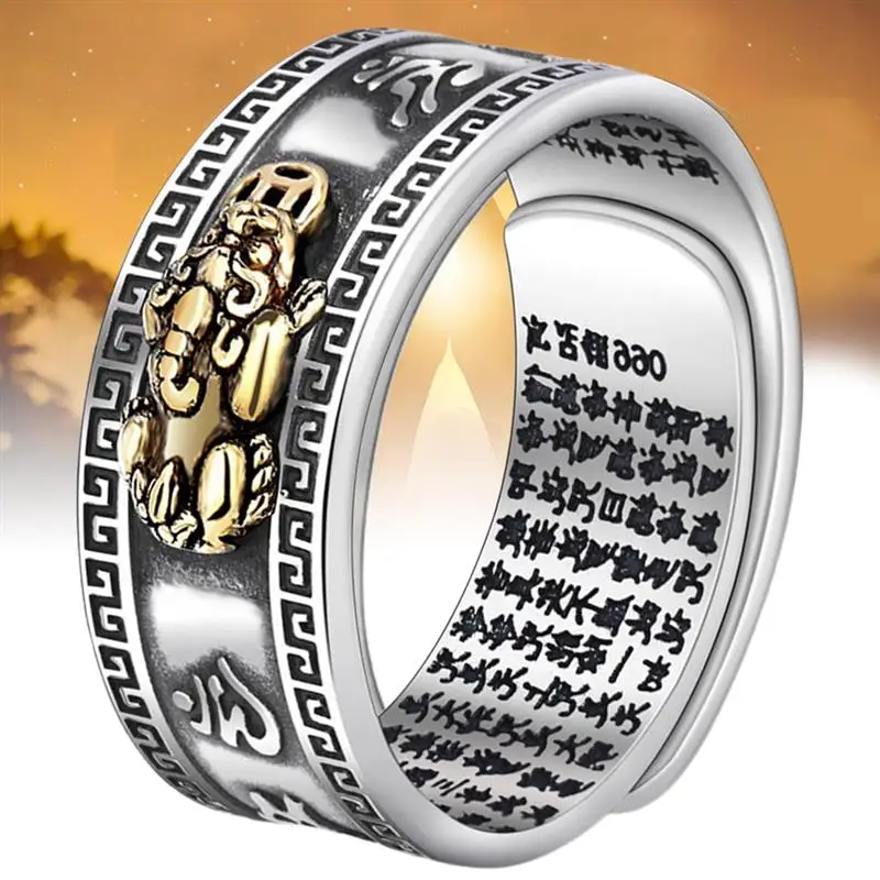 Pixiu Feng Shui Ring Buddhist Heart Sutra Ring For Men Women Jewelry Accessories Amulet Wealth Good Luck Ring Gifts
Pixiu Feng Shui Ring Buddhist Heart Sutra Ring For Men Women Jewelry Accessories Amulet Wealth Good Luck Ring Gifts