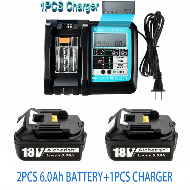 Makita 18V Battery 18650 Rechargeable Lithium-Ion 18 V 6Ah Batteries BL1860 BL1840 BL1850 BL1830 BL1860B L18650 With LED Charger
Makita 18V Battery 18650 Rechargeable Lithium-Ion 18 V 6Ah Batteries BL1860 BL1840 BL1850 BL1830 BL1860B L18650 With LED Charger