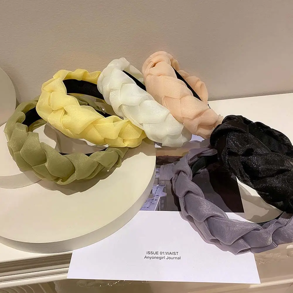 Solid Color Mesh Headband Wide Weaving Hairbands Braided Hair Accessories Hair Hoop Fashion Hair Bands Bezel Headdress
Solid Color Mesh Headband Wide Weaving Hairbands Braided Hair Accessories Hair Hoop Fashion Hair Bands Bezel Headdress