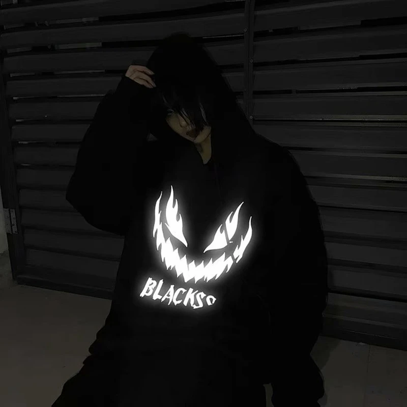 Kpop Casual Men's Dark Hoodie Reflective Print Autumn/Winter Fashion Harajuku Pullover Oversized Couple Street Sweatshirt Hoodie
Kpop Casual Men's Dark Hoodie Reflective Print Autumn/Winter Fashion Harajuku Pullover Oversized Couple Street Sweatshirt Hoodie