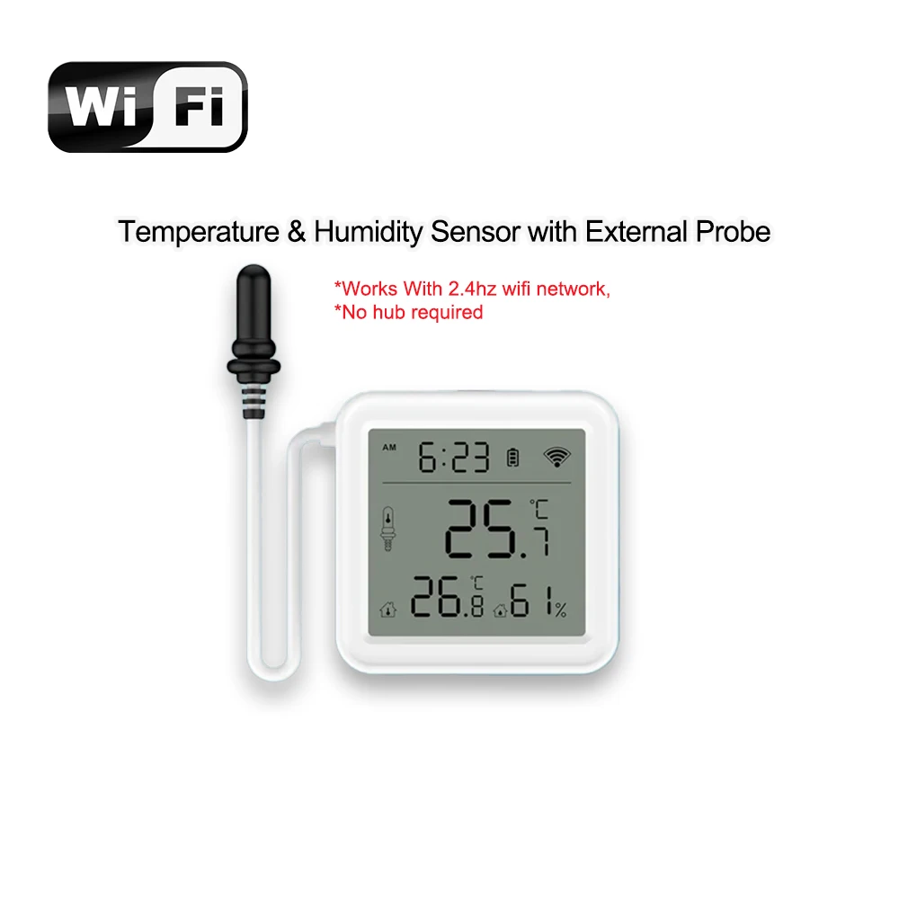 Датчик температуры и влажности Tuya WiFi Zigbee
Датчик температуры и влажности Tuya WiFi Zigbee