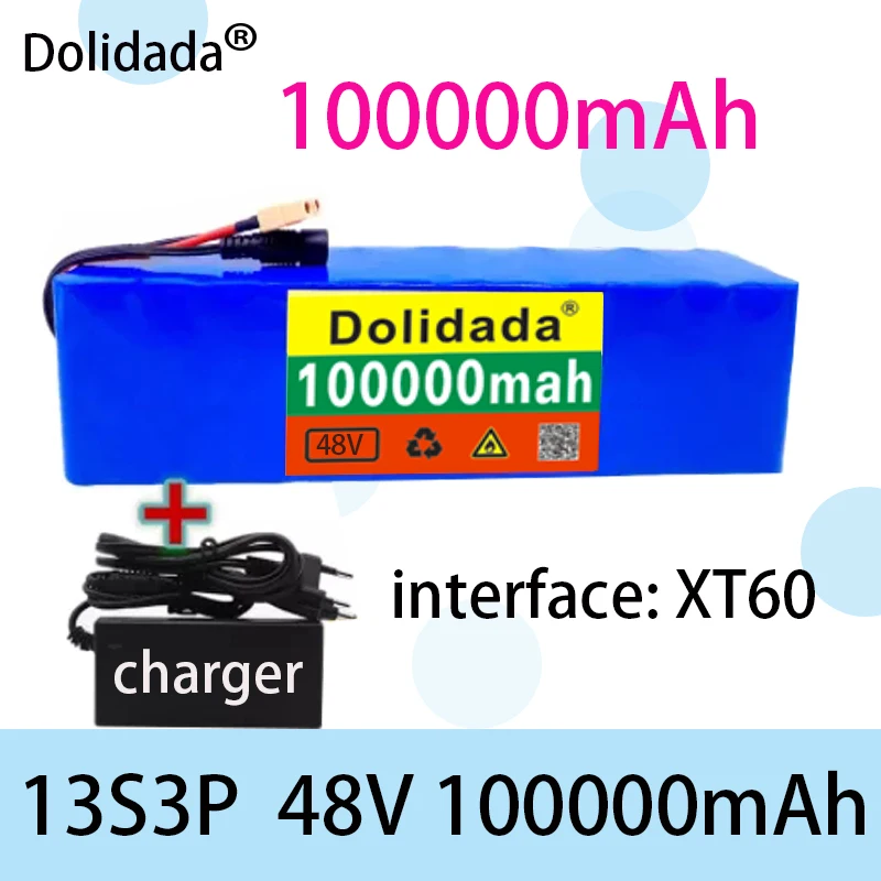 NEW 48V100000mAh 13S3P 48V Lithium ion Battery Pack For 54.6v E-bike Electric bicycle Scooter with BMS+54.6VCharger
NEW 48V100000mAh 13S3P 48V Lithium ion Battery Pack For 54.6v E-bike Electric bicycle Scooter with BMS+54.6VCharger