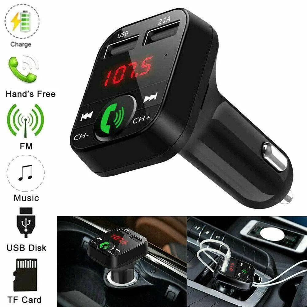 Car FM Transmitter Wireless Bluetooth Adapter 2 USB Fast Charging Charger MP3 Player Handsfree Kit Music Receiver Accessories
Car FM Transmitter Wireless Bluetooth Adapter 2 USB Fast Charging Charger MP3 Player Handsfree Kit Music Receiver Accessories