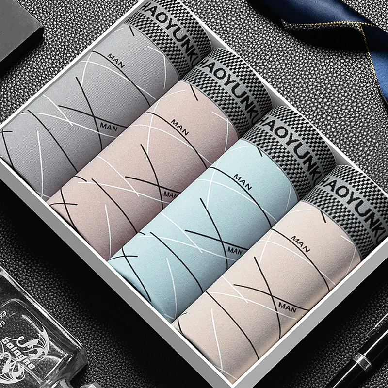 4PCS Men's Underwear Boxer Sports Breathable Cotton Crotch Large Size Bottoms Shorts Square Shorts Head Boys Trend Summer Autumn
4PCS Men's Underwear Boxer Sports Breathable Cotton Crotch Large Size Bottoms Shorts Square Shorts Head Boys Trend Summer Autumn