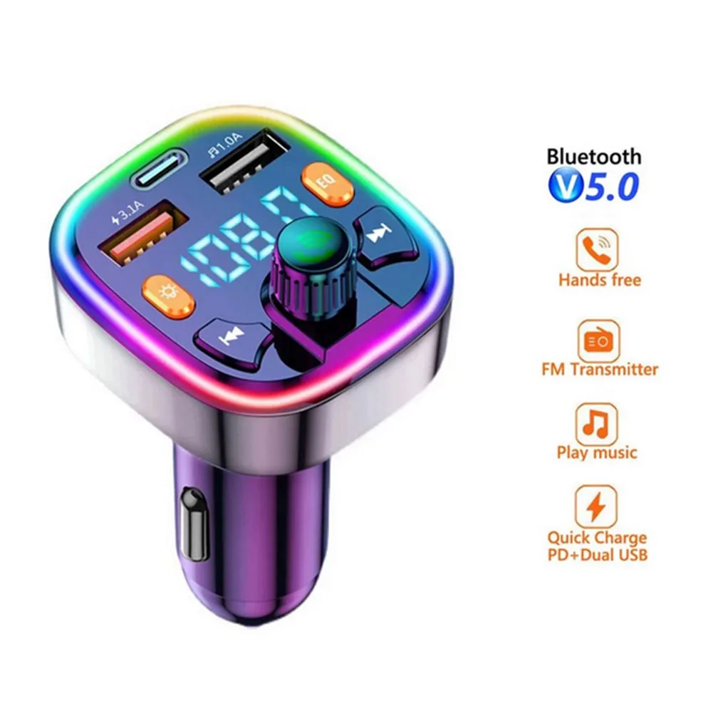 Bluetooth-compatible 5.0 FM Transmitter Car Player Kit Car Charger Quick With Dual USB LED Display MP3 Player Car Accessories
Bluetooth-compatible 5.0 FM Transmitter Car Player Kit Car Charger Quick With Dual USB LED Display MP3 Player Car Accessories