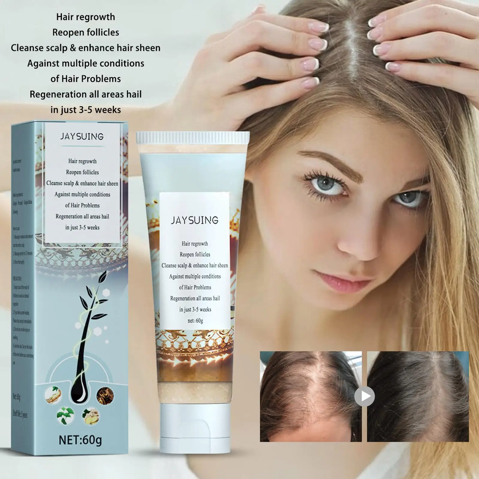 60g Herbal Hair Growth Scrub Hair Growth Care Shamphoo Hair Loss Shamphoo Anti J5q0
60g Herbal Hair Growth Scrub Hair Growth Care Shamphoo Hair Loss Shamphoo Anti J5q0